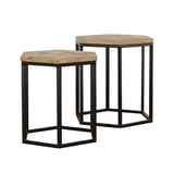 Natural and Black 2-Piece Nesting Table B062P153599