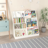 Kids Bookshelf and Toy Storage Organizer, Multifunctional 4 Tier Wooden Kids Book Shelf with W808P200979