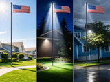 Flagpole 20FT for Outside House in Ground,11 Gauge Heavy Duty Flag Pole Kit with 136 LED Ultra W465P475078