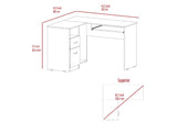 Raleigh L-Shaped Desk, Two Drawers, One Shelf, CPU Storage B128P148969