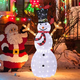 Lighted Snowman Christmas Yard Decorations, Pre-lit Snowman and Birds with 170 LED White Lights and 10981372