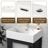 20-Inch bathroom vanity with ceramic sink and ample storage - ideal for small bathrooms WF324691AAB