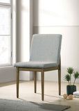 ZNTS Natural Tone Frame Light Gray Fabric Set of 2pc Side Chairs Dining Room Furniture Chair Upholstered B011P196967