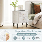White Nightstand with Drawers 54479496