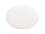 Tilly 16.5" Round Fur Upholstered & Burl Pouf Ottoman, Cottontail White Faux Fur B2719P277868