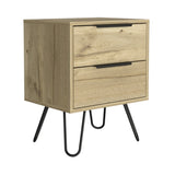 Nuvo Nightstand,Two Drawers, Hairpin Legs B128P148948