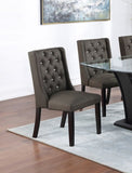 ZNTS Modern Fabric / Polyfiber Ash Black Tufted Set of 2 Chairs Seat Chair Rubber wood MDF Kitchen B011P194025