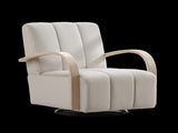 30.7"W Modern Upholstered 360&deg Swivel Accent Chair with Solid Wood Armrests and Comfy Channel W3118P339624