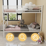 Twin Over Twin Metal Bunk Bed for Kids Boys Girls,Metal Structure Bedframe with Ladders & W1935P300320
