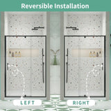 56-60" W x 71" H Piovt Swing Glass Shower Door,Pivot Frame Sliding Shower Door with 1/4" Clear W2122P199046