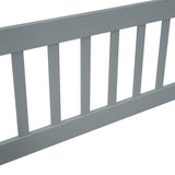 Twin Wood House-Shaped Floor Bed with Fence, Guardrails ,Grey W504P143289