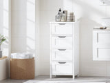 Bathroom Floor Cabinet with 4 Drawer, Freestanding Wooden Storage Organizer for Bathroom & Hallway, 73758174