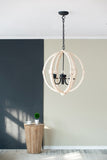 6 - Light Wood Chandelier, Hanging Light Fixture with Adjustable Chain for Kitchen Dining Room Foyer W2078138916
