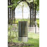 ZNTS 44" Tall Large Modern Cylinder Ribbed Tower Water Fountain, Contemporary Antique Finish Outdoor Bird W2078P180674