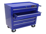 5 DRAWERS MULTIFUNCTIONAL TOOL CART WITH WHEELS-BLUE 43010145