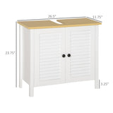 Pedestal Sink Storage Cabinet, Under Sink Cabinet with Double Doors, Antique White, Walnut-AS 91165157