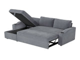 Convertible Corduroy L-shaped Sectional Bed With Storage & Cup Holder Armrest Modern Sleeper 38960877