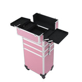 ZNTS 4-in-1 Draw-bar Style Interchangeable Aluminum Rolling Makeup Case Pink 73553881