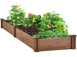 Divisible Planter Box for Home Vegetable Flower, 95 L x 25 W x 11 H, Dark Brown 65710426