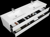 72" Floating Bathroom Vanity with Sink, Modern Wall-Mounted Bathroom Storage Vanity Cabinet with 2 W1573P152690