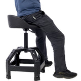 Pneumatic 360 Degree Swivel Stool, Mechanics Rolling Creeper Seat, Heavy Duty Mechanics Stool,black W46590157