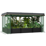Gray Raised Garden Bed with Crop Cage and Shade Cloth 90.5" W x 43.25" D x 43.25" H 77136528