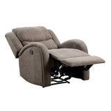 Modern Living Room Furniture 1pc Power Reclining Chair Brown Chenille Upholstery Plush Seating Solid B011P256234