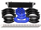 Universal 12 pcs 2.5' Blue Coupler Black Piping Intercooler KitT-Bolt Clamps Black 95520436