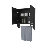 Goodyear Medicine Cabinet in Melamine With a Towel Bar, Black B128P237153