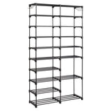 ZNTS FCH double row 10 layers non-woven shoe rack iron pipe + PP pad + plastic 85.7*29.8*158cm black 17125702