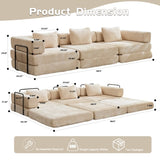 Compression Sofa,Convertible Floor Sofa Bed with Fixed-Shape Frame, Boneless Modular Sectional 85434070