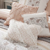 9 Piece Cotton Percale Comforter Set Blush King B03597158