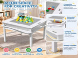 2 in 1 Detachable Kids Building Block Table, 606056.5cm MDF Dual-Purpose Activity Play Desk with 13361653