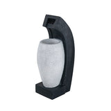 ZNTS 10x8.1x23.4" Black and White Water Fountain with Vase Design, with Light and Pump, for Indoor and W2078138949