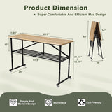 Foldable Hardwood Workbench Adjustable Wood-Top Utility Table with Locking Casters 11323041