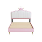 ZNTS Twin size Upholstered Princess Bed With Crown Headboard,Twin Size Platform Bed with Headboard and WF315552AAH