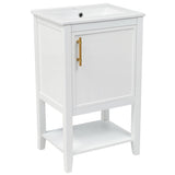 ZNTS 20" Bathroom Vanity with Sink, Bathroom Cabinet with Soft Closing Door, Storage Rack and Open Shelf, 13067302