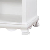 Wooden Nightstand with Bottom Shelf, White B016P251416