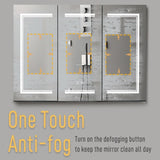 ZNTS [FCH] LED Bathroom Wall Cabinet, 3 Door Bathroom Mirror Cabinet, white 13234989