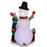 ZNTS 6ft With 3 Penguins, 4 Light Strings, 1 Colorful Rotating Light, Inflatable, Garden Snowman 98246671