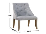 Set of 2 Flannelette Upholstered Dining Side Chair in Silver and Light Gray B016P156209