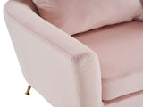Half Disassembled Single Chair With Gold Feet And Pedals Flannelette Indoor Leisure Chair Pink 19870933