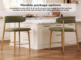 Counter Height Bar Stools Set of 2, Upholstered Counter Stools Modern Barstools with Metal Legs for W3916P563391
