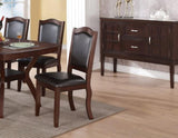 Traditional Formal Set of 2 Chairs Dark Brown Espresso Dining Seatings Cushion Chair HSESF00F1338