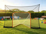 12x9 ft Hockey & Lacrosse Goal Backstop Net, Quick Easy Setup Training Net with Extended Coverage 66168337