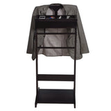 ZNTS Black Portable Garment Rack,Clothes Valet Stand with Storage Organizer W76056838