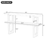 TREXM Retro Elegant Console Table with Marble-Effect Top and Versatile Storage Solutions for N715P196906E