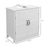 Bathroom Sink Cabinet, Pedestal Sink Cabinet with Adjustable Shelf, White-AS 25673696