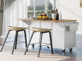Kitchen Cart with Rubber wood Drop-Leaf Countertop ,Cabinet door internal storage racks,Kitchen 57726272