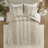 King/Cal King 3 Piece Striped Cotton Duvet Cover Set B035P217805
